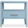 Bowery Hill 1-Drawer Nightstand with Open Shelf in Blue Wood
