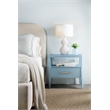 Bowery Hill 1-Drawer Nightstand with Open Shelf in Blue Wood