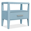 Bowery Hill 1-Drawer Nightstand with Open Shelf in Blue Wood