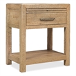 Bowery Hill 1-Drawer Nightstand with Pull-Out Shelf in Light Brown