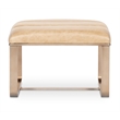 Bowery Hill Metal Framed Ottoman with Gold Frame in Brown Leather