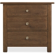 Bowery Hill 3-Drawer Nightstand with USB Charging in Brown Wood