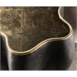 Bowery Hill Sculptural Gold-Top End Table in Black Resin Finish