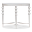 Bowery Hill Oval End Table with Beveled Glass in Cream Resin