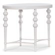 Bowery Hill Oval End Table with Beveled Glass in Cream Resin