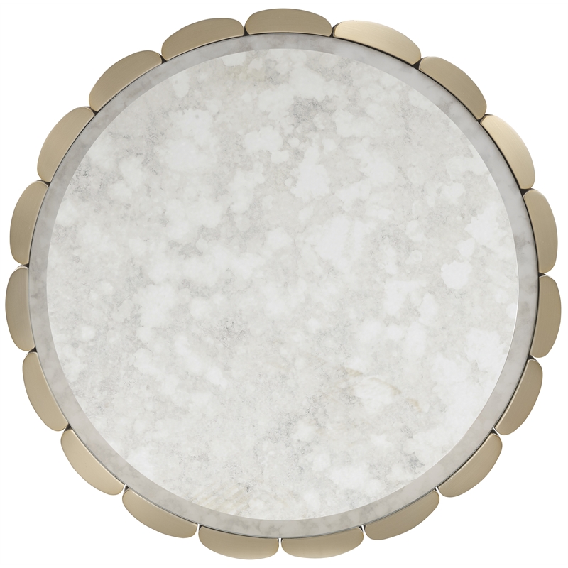 Bowery Hill Watch-Band End Table with Mirror Top in Gold Metal