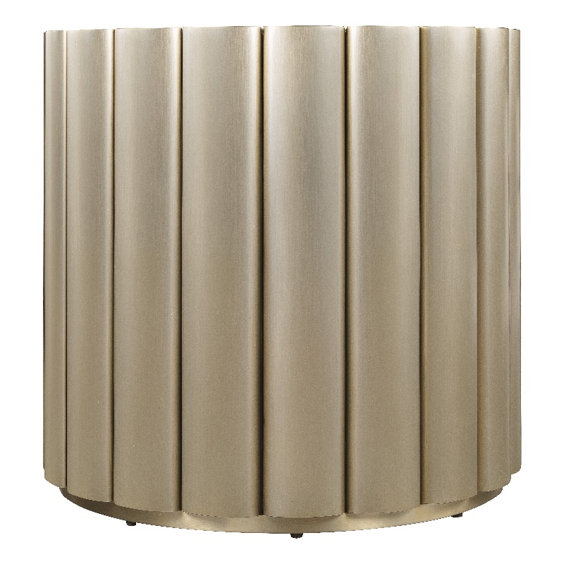 Bowery Hill Watch-Band End Table with Mirror Top in Gold Metal
