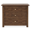 Bowery Hill 3-Drawer Bachelor's Chest with Geometric Fronts in Brown Wood