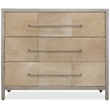 Bowery Hill Hair-on-Hide 3-Drawer Chest in Brown Leather Finish