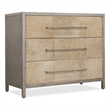 Bowery Hill Hair-on-Hide 3-Drawer Chest in Brown Leather Finish