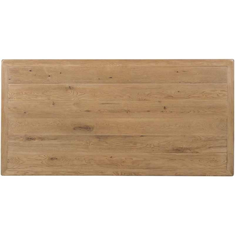 Bowery Hill 7-Drawer Executive Desk in Light Brown Oak Finish