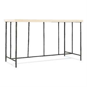 Bowery Hill Writing Desk with Gray Stone Top and Textured Base