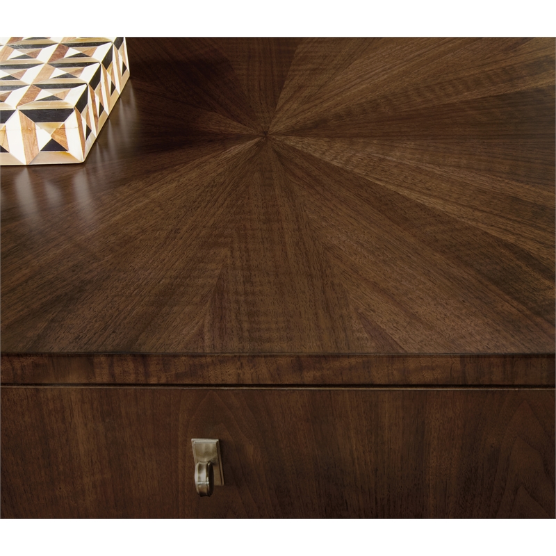 Bowery Hill 7-Drawer Executive Desk in Rich Dark Walnut Finish