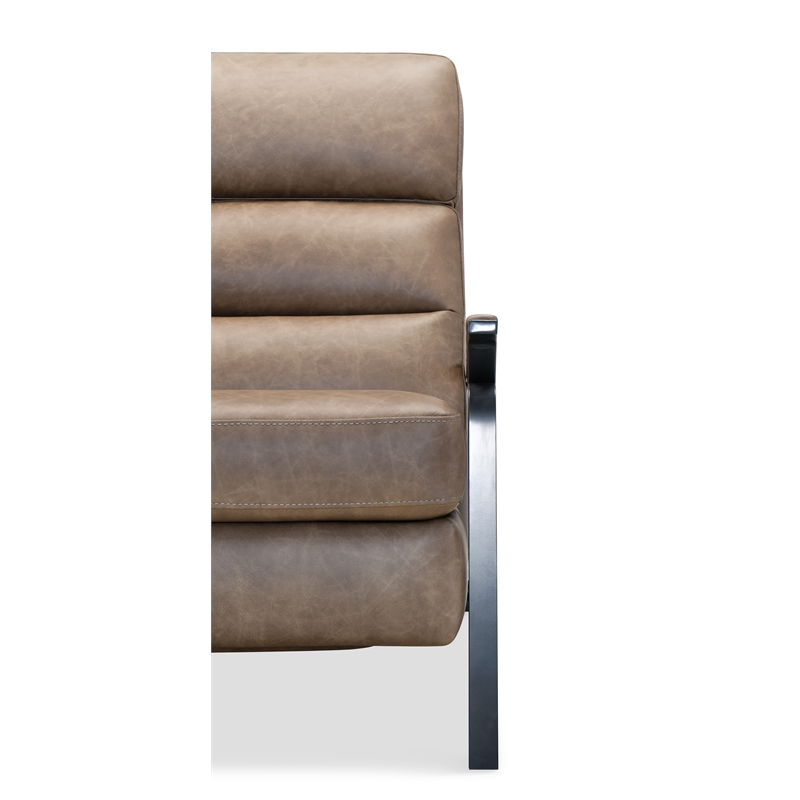 Bowery Hill Power Recliner with Power Headrest in Brown Leather