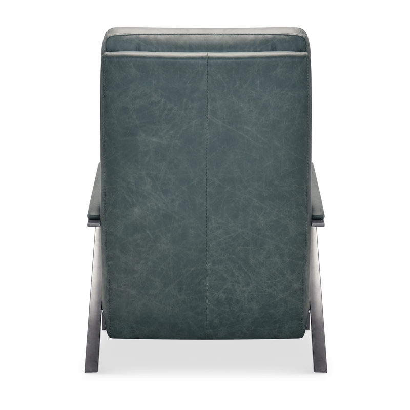Bowery Hill Power Recliner with Power Headrest in Blue Leather
