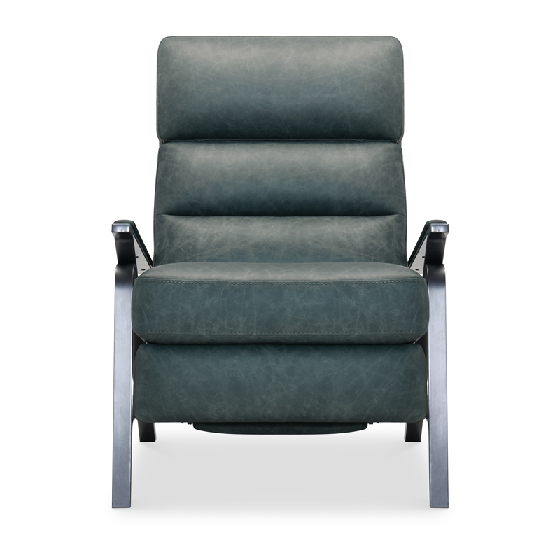 Bowery Hill Power Recliner with Power Headrest in Blue Leather
