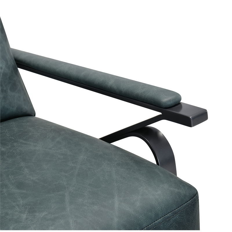 Bowery Hill Power Recliner with Power Headrest in Blue Leather