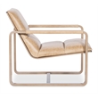 Bowery Hill Metal Framed Lounge Chair with Gold Frame in Brown