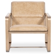 Bowery Hill Metal Framed Lounge Chair with Gold Frame in Brown