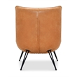 Bowery Hill Tufted Armless Accent Chair in Genuine Brown Leather
