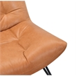 Bowery Hill Tufted Armless Accent Chair in Genuine Brown Leather