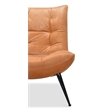 Bowery Hill Tufted Armless Accent Chair in Genuine Brown Leather
