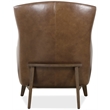 Bowery Hill Bustle-Back Stationary Club Chair in Brown Leather