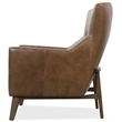 Bowery Hill Bustle-Back Stationary Club Chair in Brown Leather