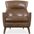 Bowery Hill Bustle-Back Stationary Club Chair in Brown Leather