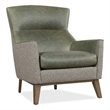 Bowery Hill Two-Tone Stationary Club Chair in Moss Green Leather