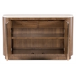 Bowery Hill Server with Honed Marble Top in Medium Wood Finish