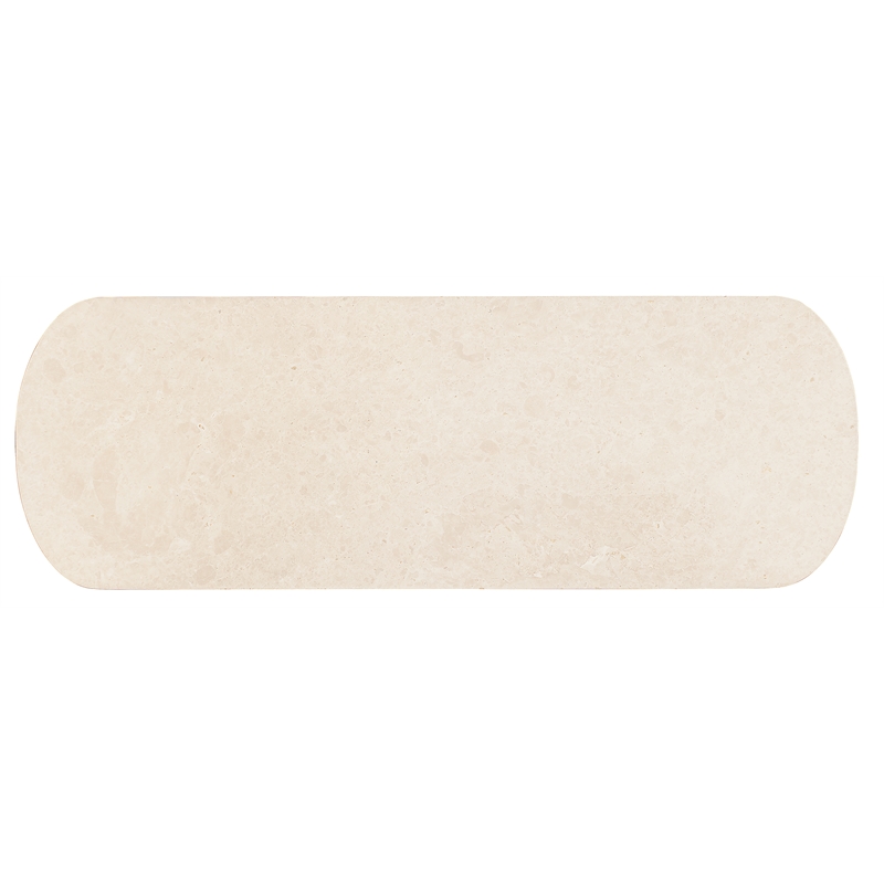 Bowery Hill Server with Honed Marble Top in Medium Wood Finish