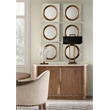 Bowery Hill Server with Honed Marble Top in Medium Wood Finish