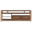 Bowery Hill Entertainment Console with Glass Shelf in Medium Wood
