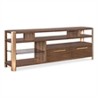 Bowery Hill Entertainment Console with Glass Shelf in Medium Wood