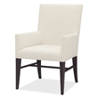 Bowery Hill Upholstered Arm Chair in Beige with Dark Wood Frame
