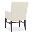 Bowery Hill Upholstered Arm Chair in Beige with Dark Wood Frame
