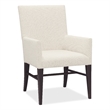Bowery Hill Upholstered Arm Chair in Beige with Dark Wood Frame