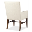 Bowery Hill Upholstered Arm Chair in Beige with Rustic Wood Frame
