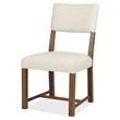 Bowery Hill Upholstered Dining Side Chair in Beige with Wood Frame