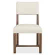 Bowery Hill Upholstered Dining Side Chair in Beige with Wood Frame