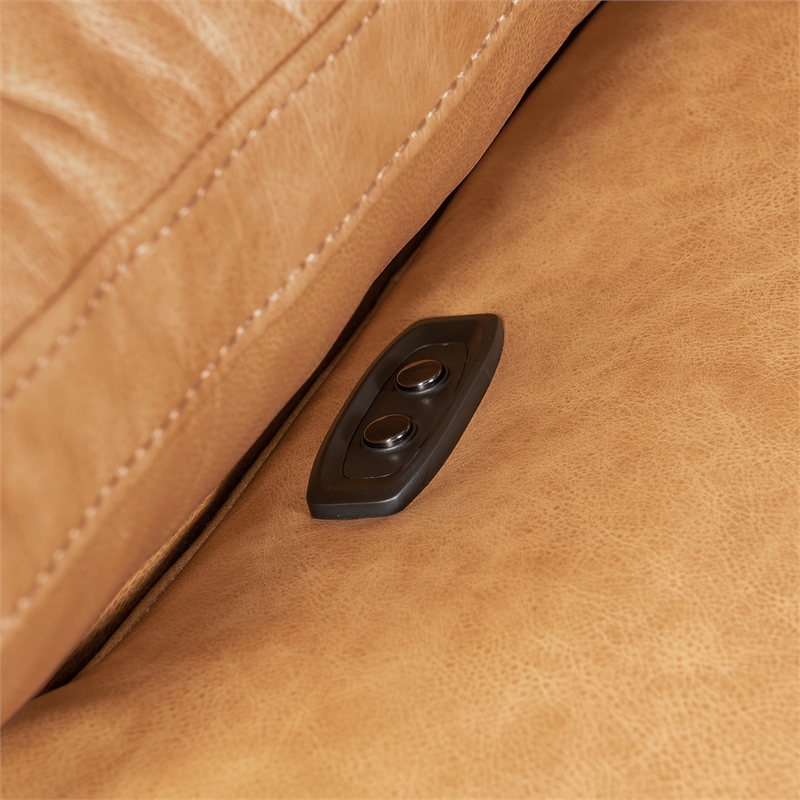 Bowery Hill Oversized Power Recliner with Power Headrest in Brown