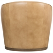 Bowery Hill Barrel-Back Swivel Chair in Brown Leather Finish