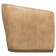 Bowery Hill Barrel-Back Swivel Chair in Brown Leather Finish