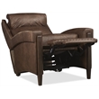 Bowery Hill Power Recliner with Nailhead Trim in Brown Leather