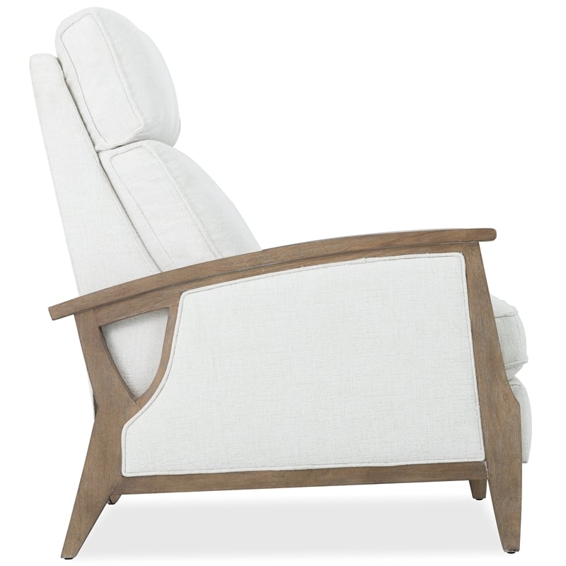 Bowery Hill Power Recliner with Power Headrest in Beige Fabric