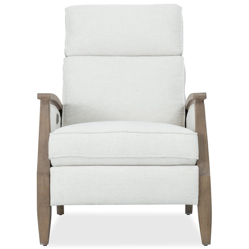 Bowery Hill Power Recliner with Power Headrest in Beige Fabric
