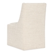 Bowery Hill Castered Upholstered Dining Side Chair in Beige Fabric