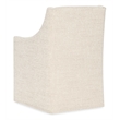 Bowery Hill Castered Upholstered Dining Arm Chair in Beige Fabric