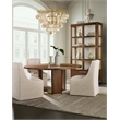 Bowery Hill Castered Upholstered Dining Arm Chair in Beige Fabric
